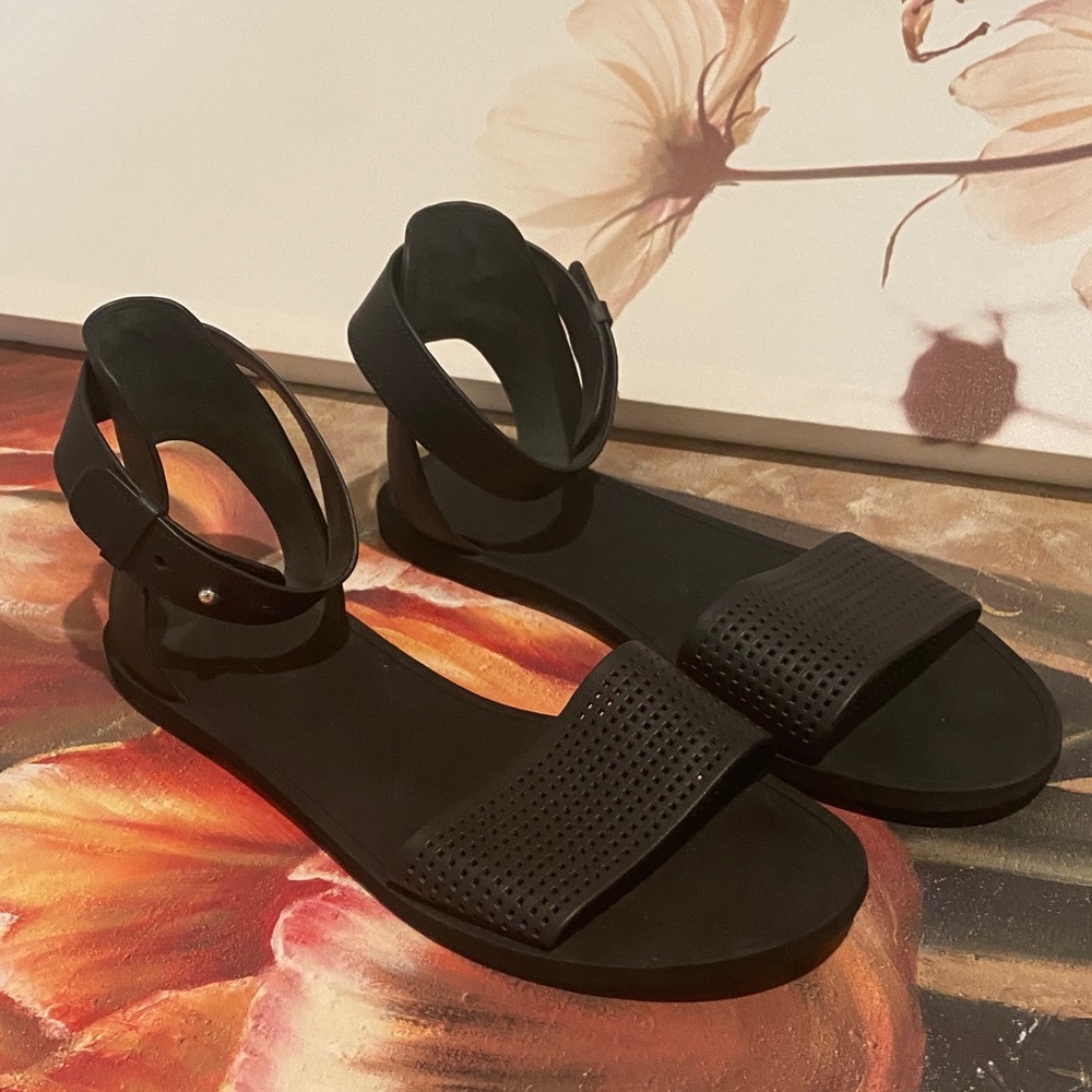 Vince Black Perforated Sandals